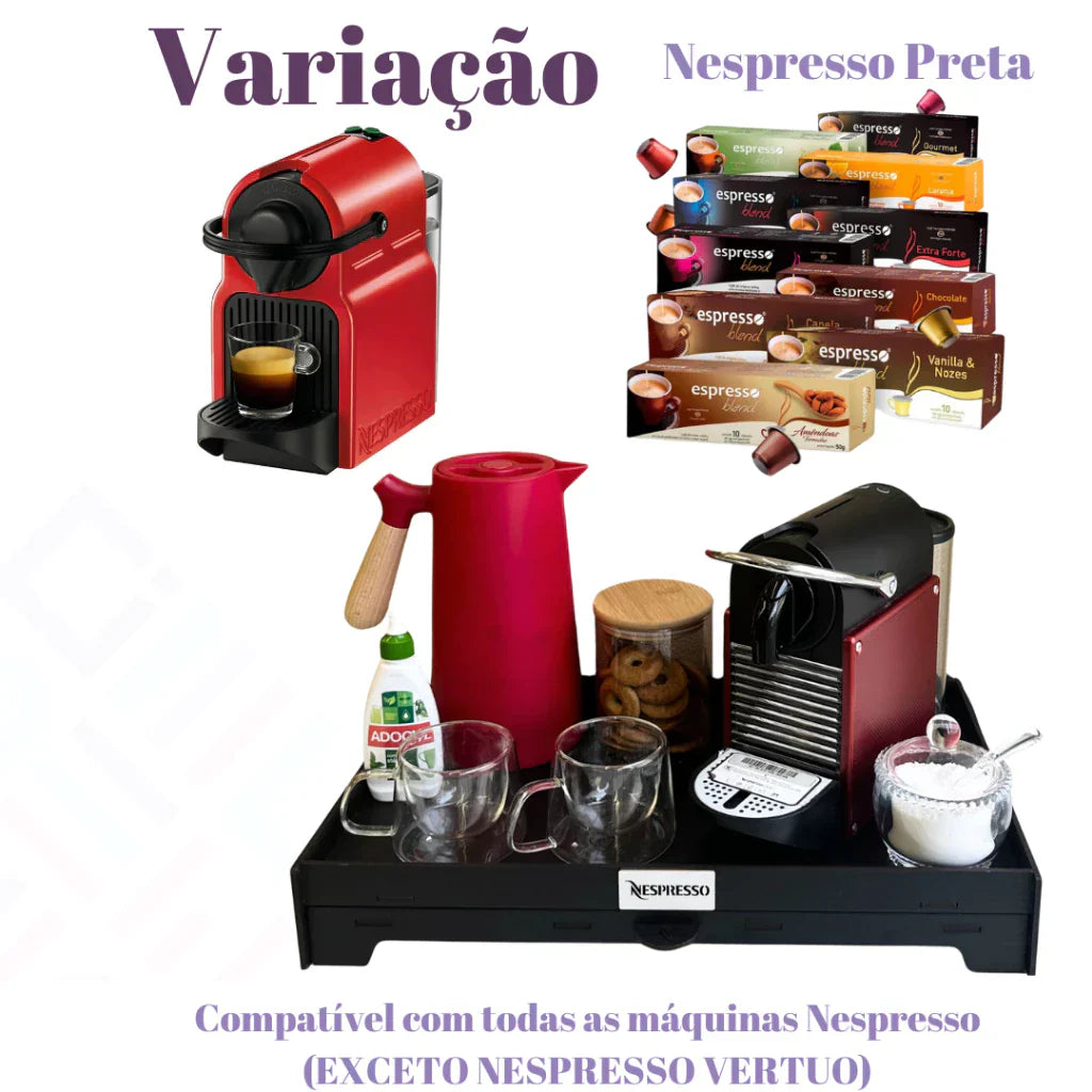 Bandeja Preta Comporta 40 Cápsulas