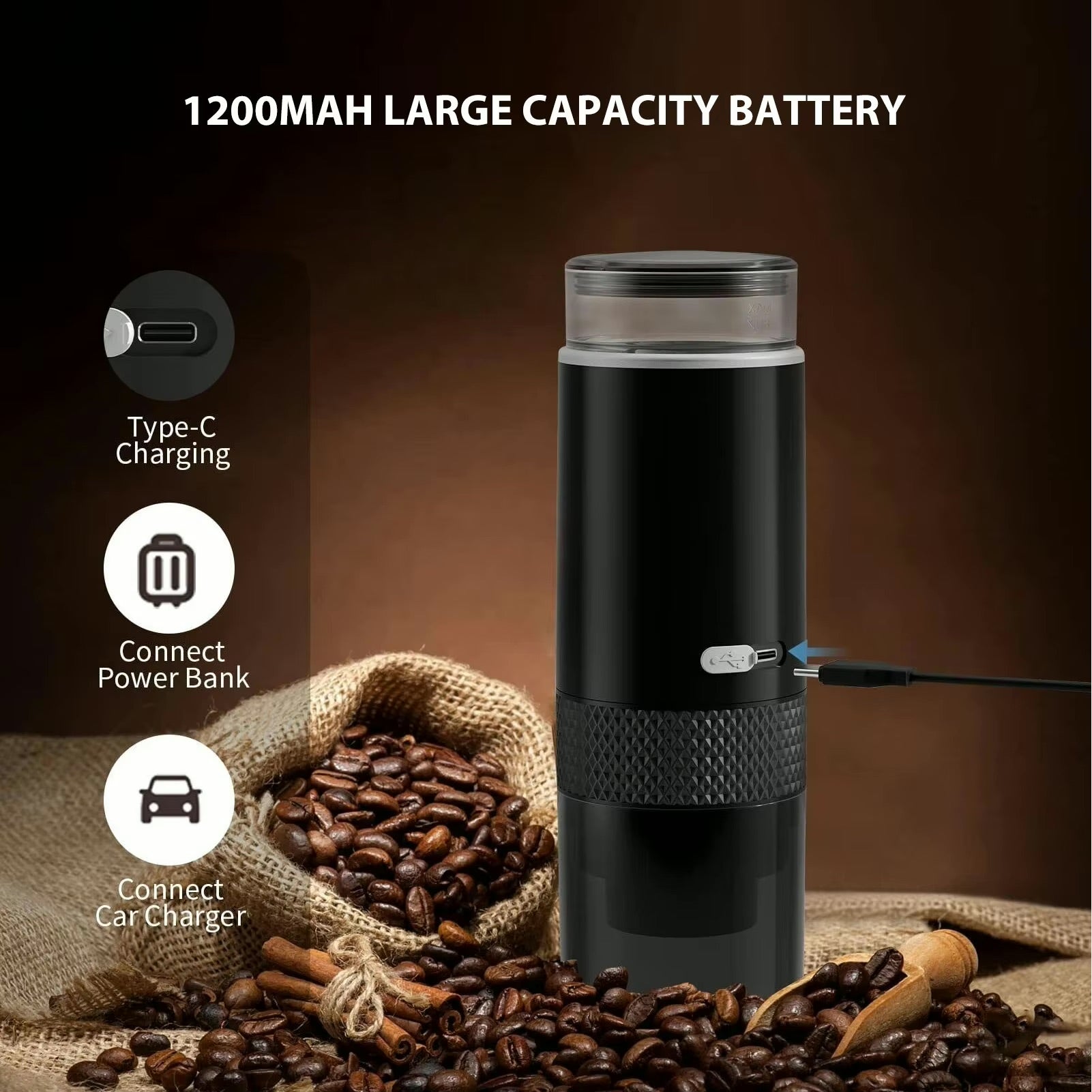 Máquina portátil elétrica de Café 2 em 1