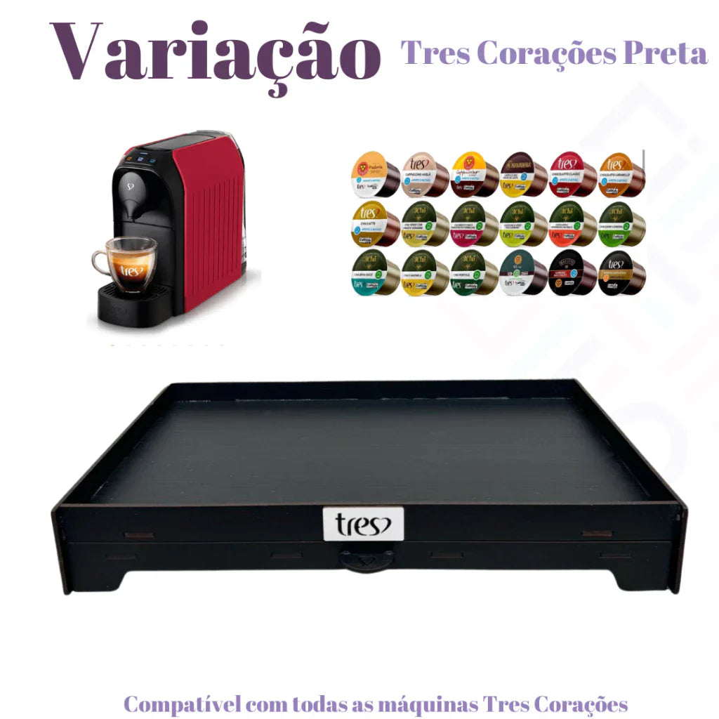 Bandeja Preta Comporta 40 Cápsulas
